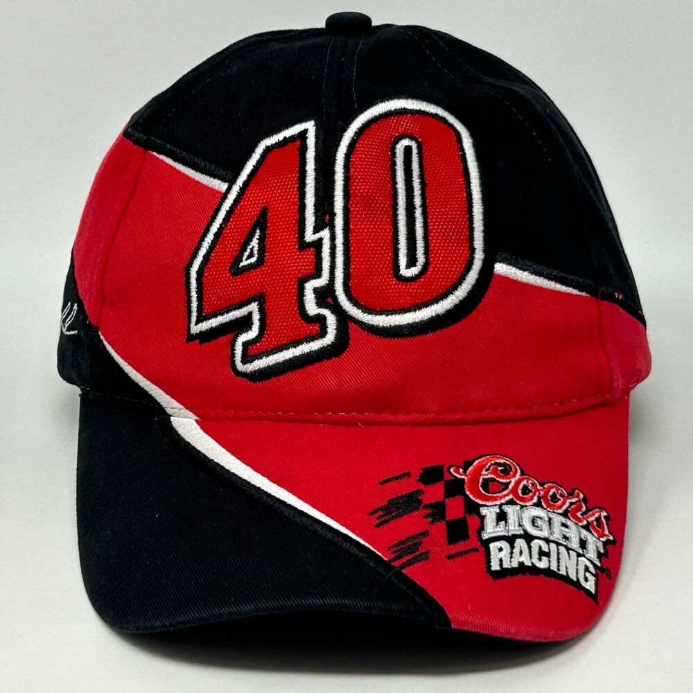 Vintage Coors Light Racing NASCAR Hat Baseball Cap Sterling Marlin Chase Black
